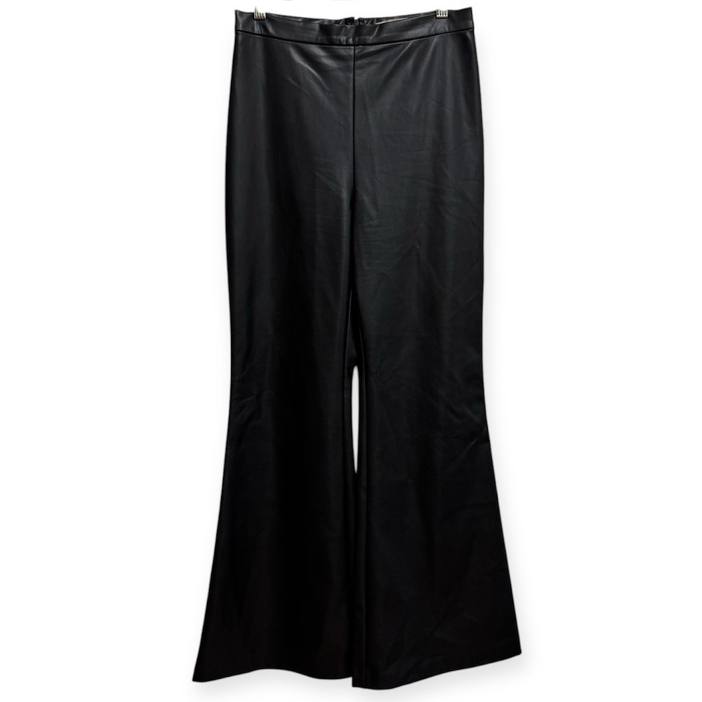 Hutch Anthropologie Faux Leather High Rise Flare Leg Pants Size 2